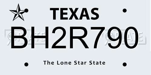 BH2R790 Texas License Plate