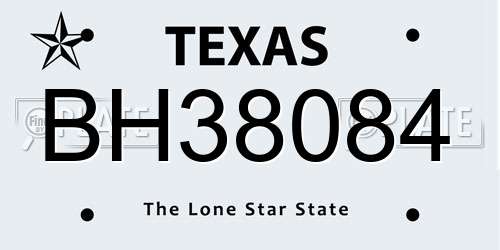 BH38084 Texas License Plate