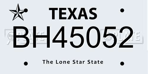 BH45052 Texas License Plate