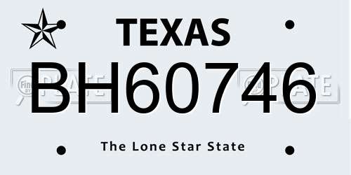 BH60746 Texas License Plate