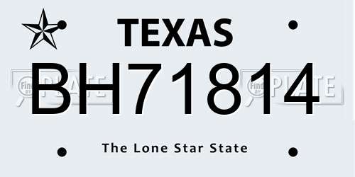 BH71814 Texas License Plate