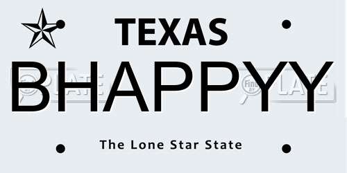 BHAPPYY Texas License Plate