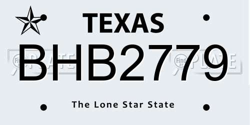 BHB2779 Texas License Plate