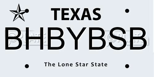 BHBYBSB Texas License Plate