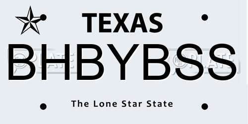 BHBYBSS Texas License Plate