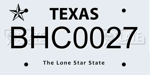 BHC0027 Texas License Plate