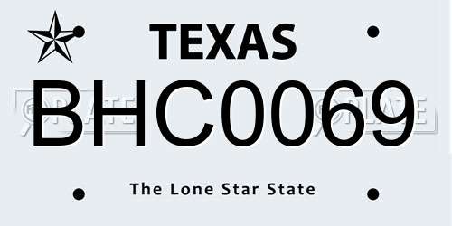 BHC0069 Texas License Plate