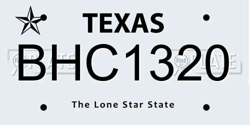 BHC1320 Texas License Plate