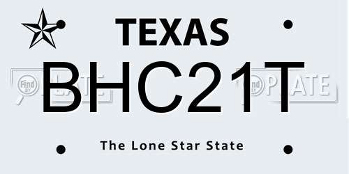 BHC21T Texas License Plate