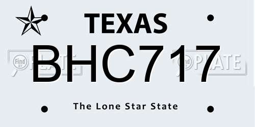 BHC717 Texas License Plate