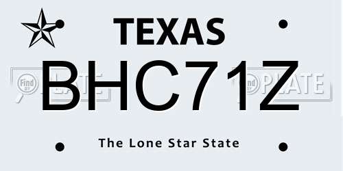 BHC71Z Texas License Plate