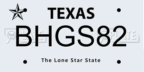 BHGS82 Texas License Plate