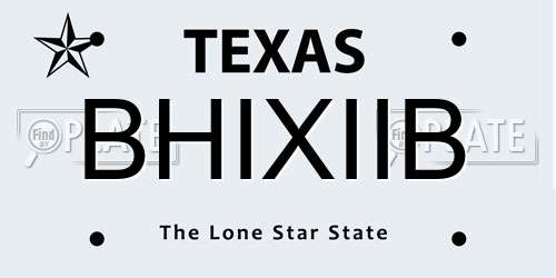 BHIXIIB Texas License Plate