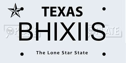 BHIXIIS Texas License Plate