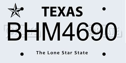 BHM4690 Texas License Plate