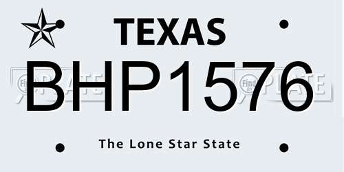 BHP1576 Texas License Plate