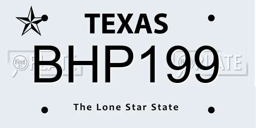 BHP199 Texas License Plate