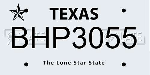 BHP3055 Texas License Plate