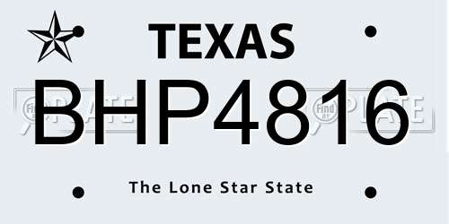 BHP4816 Texas License Plate