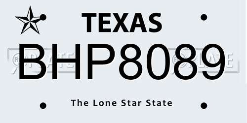 BHP8089 Texas License Plate