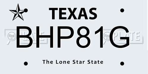 BHP81G Texas License Plate