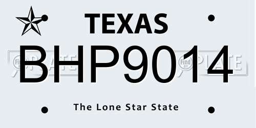 BHP9014 Texas License Plate