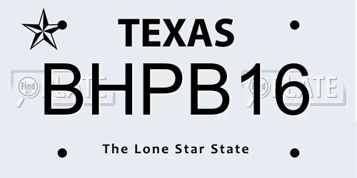 BHPB16 Texas License Plate