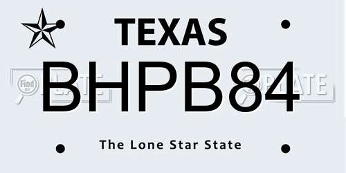 BHPB84 Texas License Plate