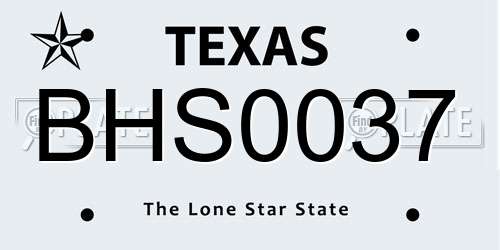 BHS0037 Texas License Plate