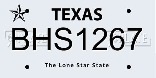 BHS1267 Texas License Plate