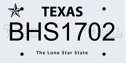 BHS1702 Texas License Plate