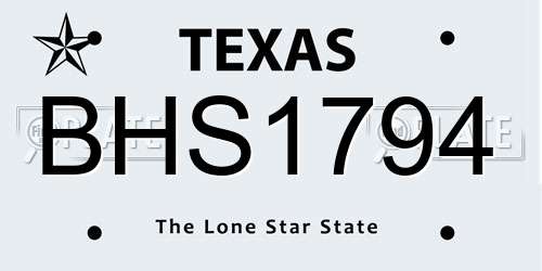 BHS1794 Texas License Plate