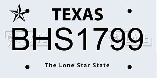 BHS1799 Texas License Plate