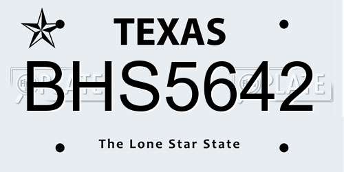 BHS5642 Texas License Plate