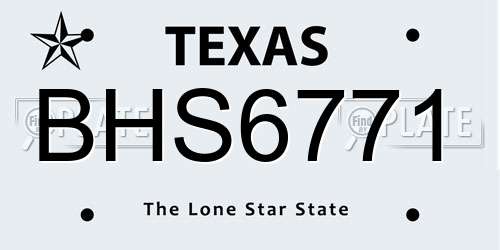 BHS6771 Texas License Plate