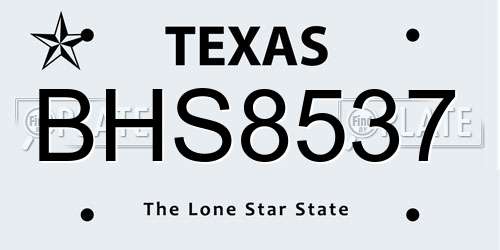 BHS8537 Texas License Plate