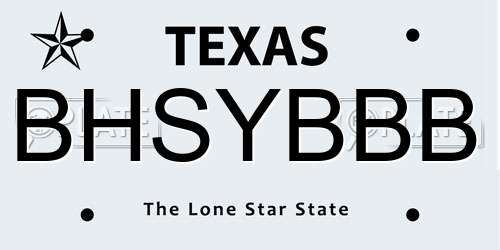 BHSYBBB Texas License Plate