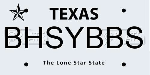 BHSYBBS Texas License Plate