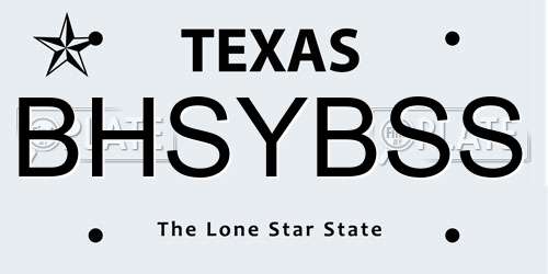 BHSYBSS Texas License Plate