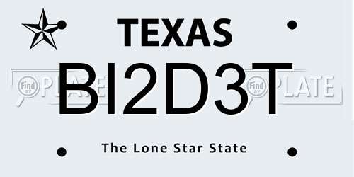 BI2D3T Texas License Plate