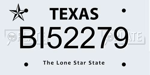 BI52279 Texas License Plate