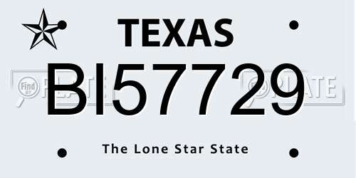 BI57729 Texas License Plate