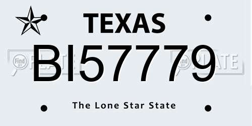 BI57779 Texas License Plate