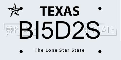 BI5D2S Texas License Plate