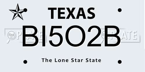 BI5O2B Texas License Plate
