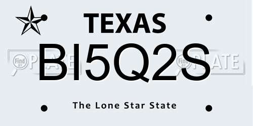 BI5Q2S Texas License Plate