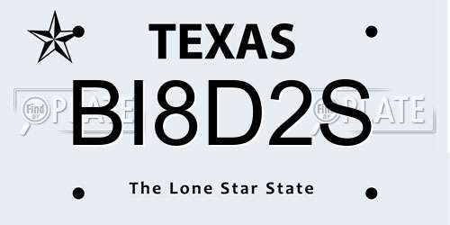 BI8D2S Texas License Plate