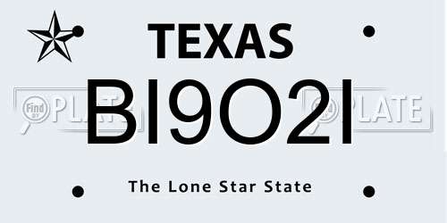 BI9O2I Texas License Plate
