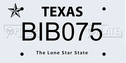 BIB075 Texas License Plate