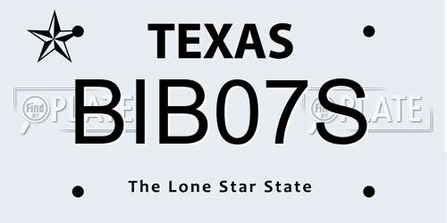 BIB07S Texas License Plate